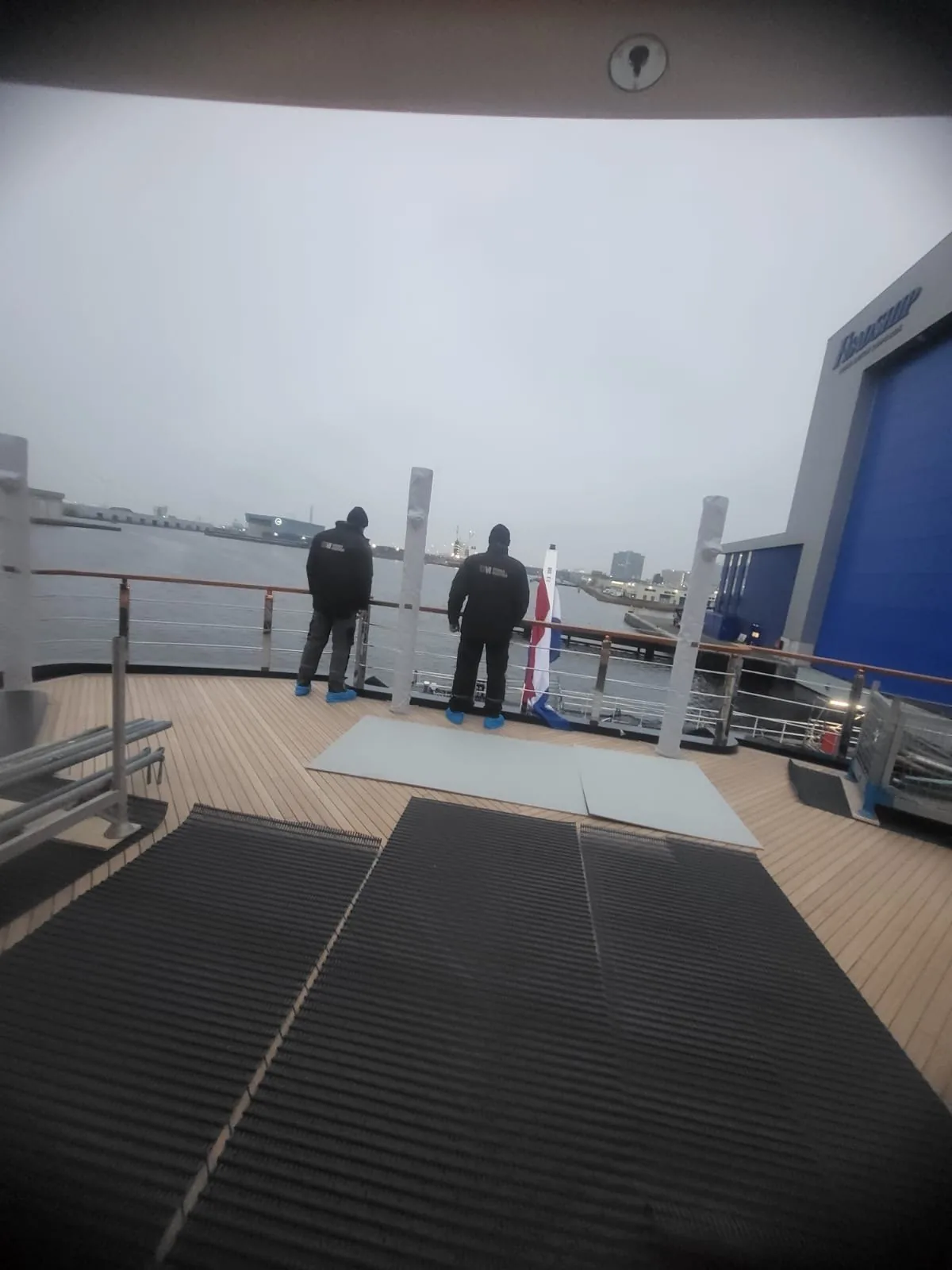 Work team on deck during installation