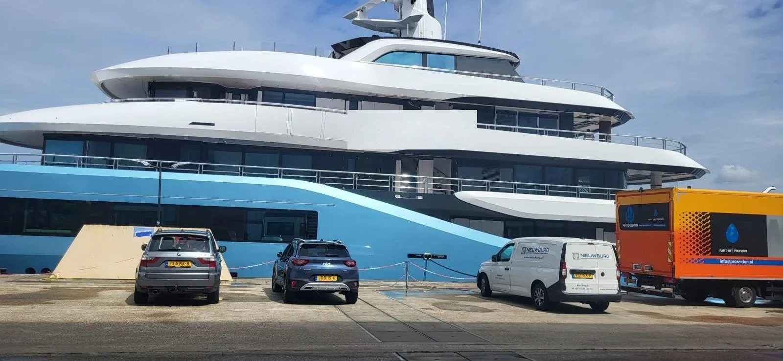 Yacht at a service berth