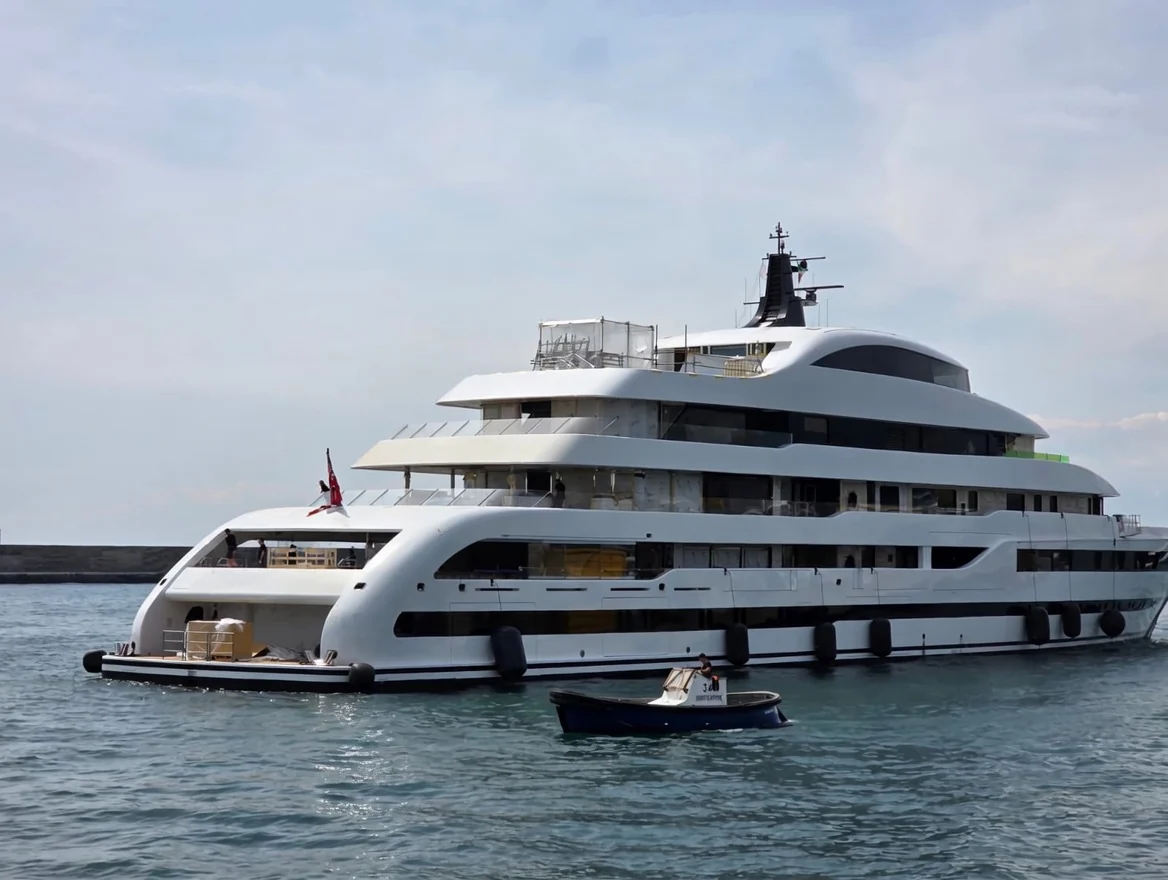 Yacht on water after completed works