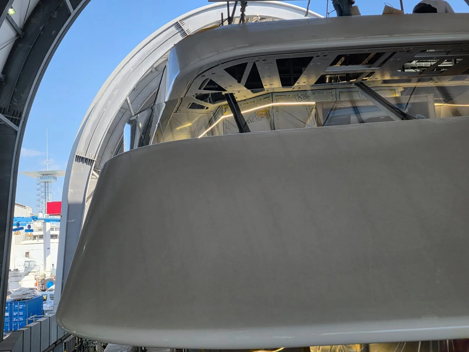 Bow detail during vessel finishing works