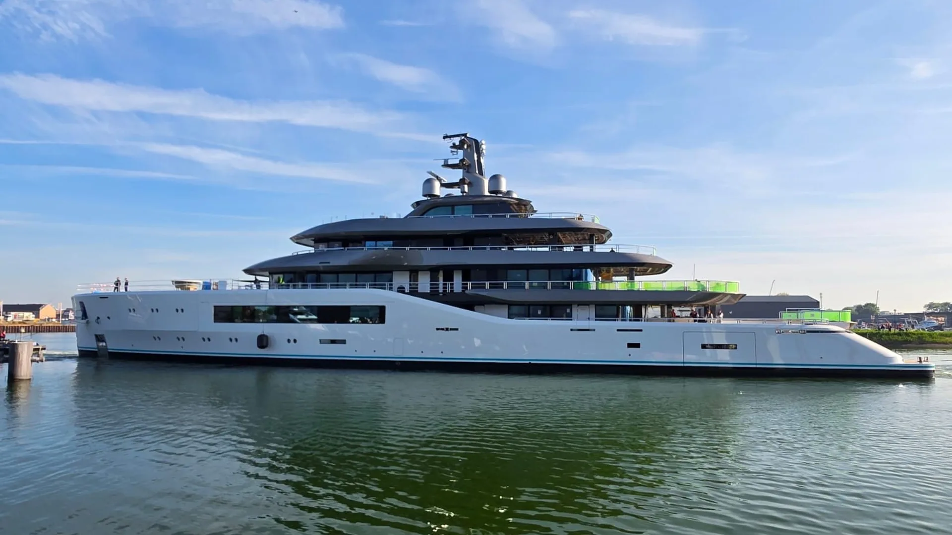 Luxury yacht with completed stainless steel railings